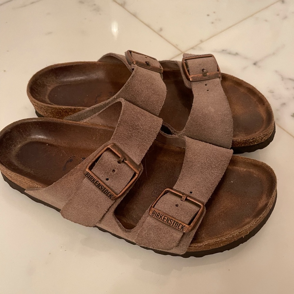 Birkenstock Arizona tope suede leather 38